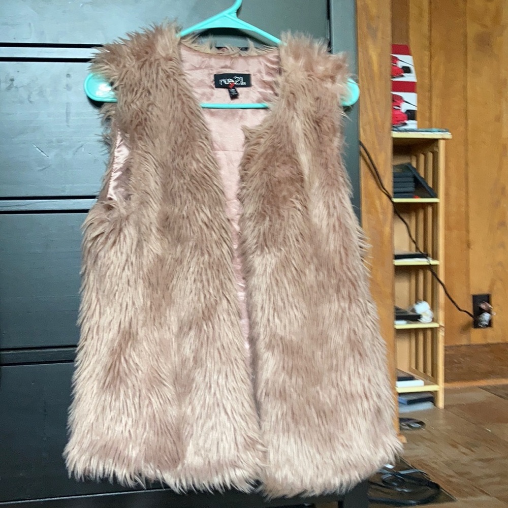 (Rue21) rose colored furry vest